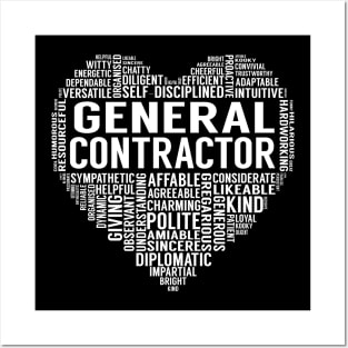 General Contractor Heart Posters and Art